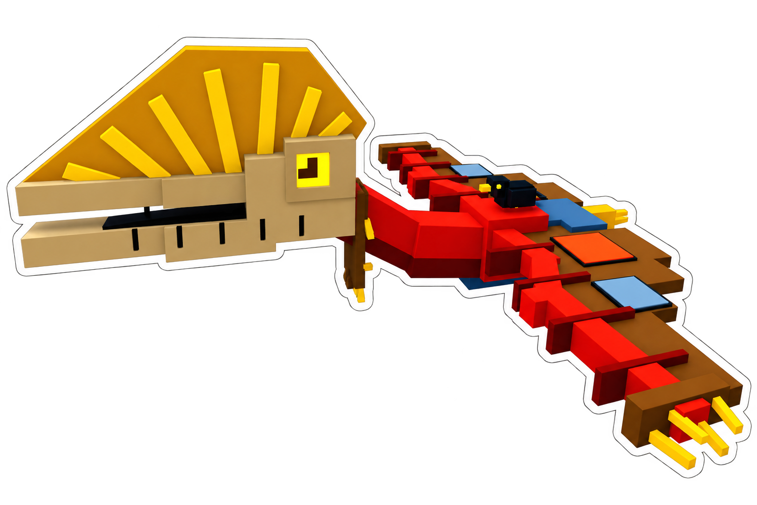 Kizna’s red and gold dino.